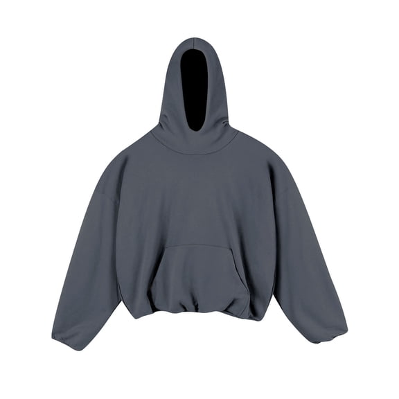 PInxai Hoodies for Men Drop Shoulder Long Sleeve Cropped Loose Pullover Casual Solid Color Tops Fall