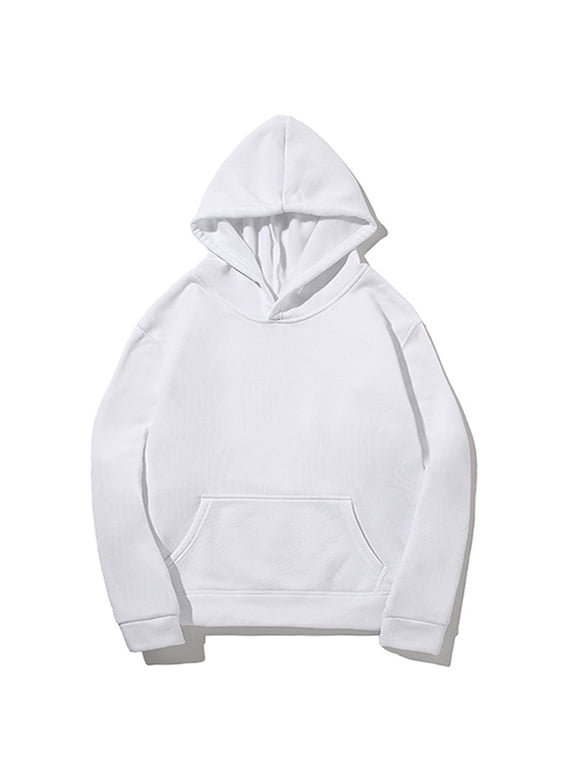 Hoodies for Men Fall Sweatshirts Long Sleeve Drawstring Solid Color Casual Workout Pullover