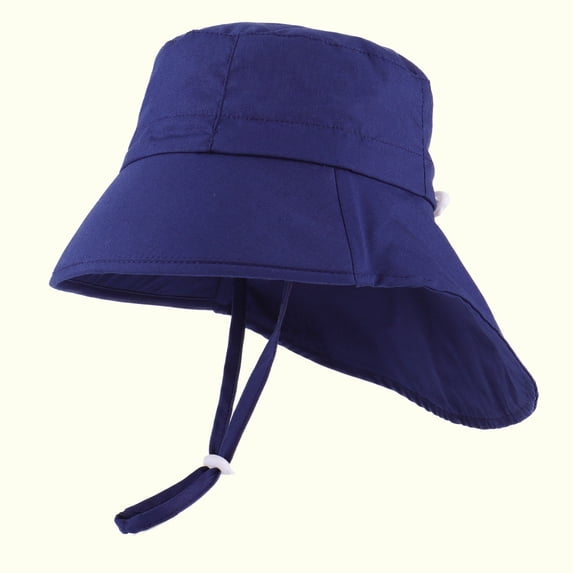 PInxai Kids Sun Hat Sunshade Outdoor Beach Caps Solid Color Casual Comfy Sun Protection Summer Vacation Caps,Dark Blue,3-6Years