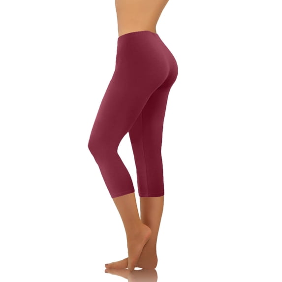 PInxai Leggings Capri Pants for Women Elastic Waisted Workout Pants Skinny Tummy Athletic Yoga Running Gym Capri Pants