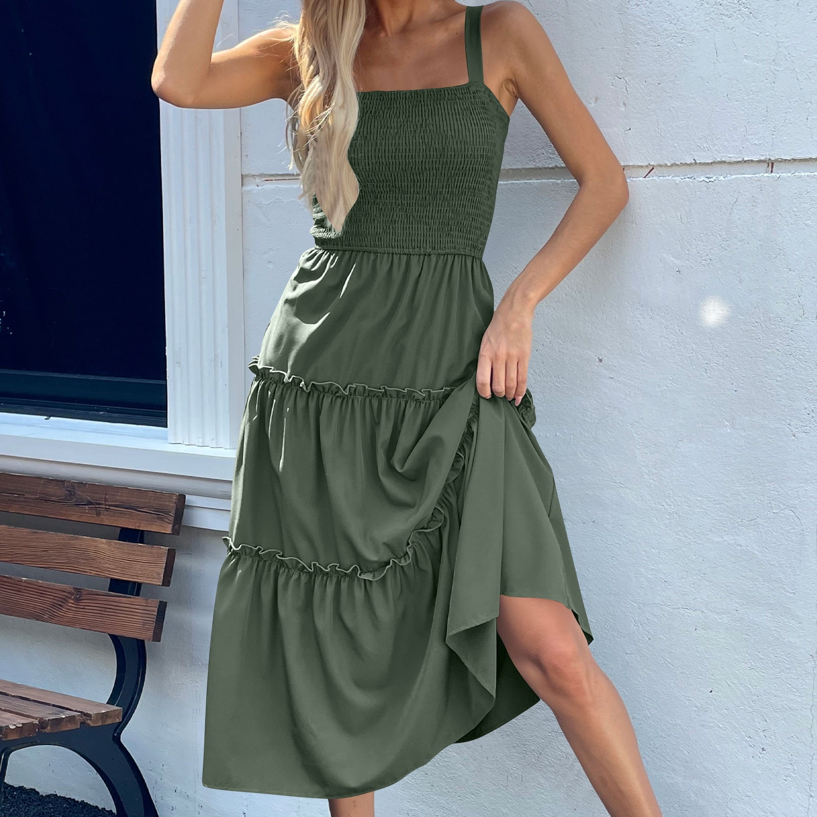 summer ruched dresses PRETTYGARDEN Maxi Dresses for Women Summer Elegant Floral Off Shoulder