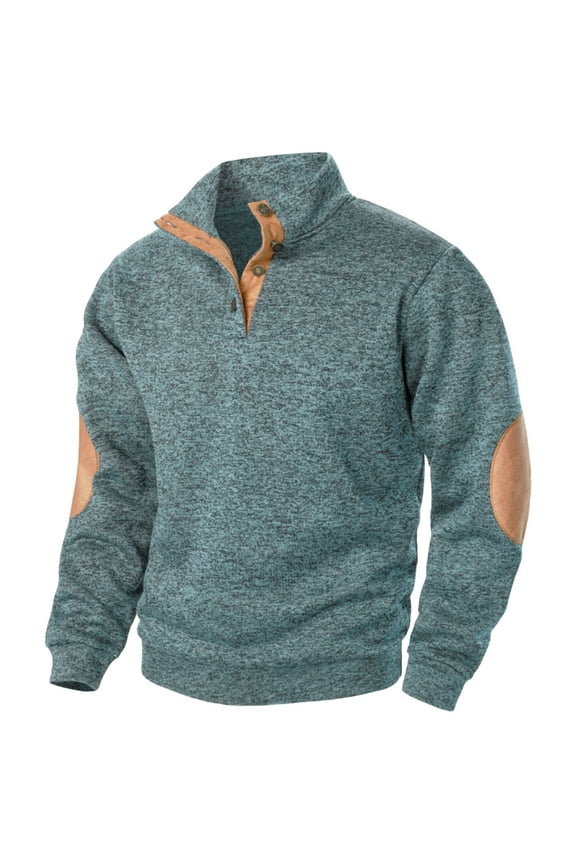 Long Sleeve Shirts for Men Sweatshirts V Button Stand Collar Comfy Fall Casual Pullover Tops Trendy