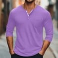 thumbnail image 1 of PInxai Shirts for Men Fall Plus Size Notched V Neck Long Sleeve Fitting Comfy Blouse Casual Shirts, 1 of 5