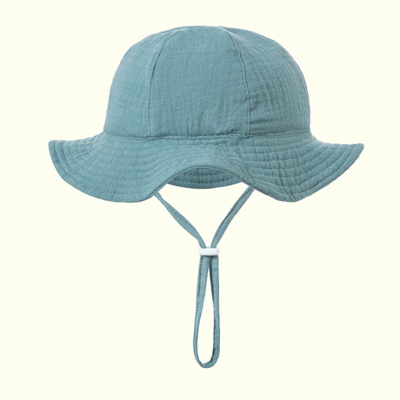 PInxai Sun Hats for Girls Boys Solid Color Beach Hats with Sun Protection Summer Sunshade Vacation Fashion Caps,Blue,3-12Months