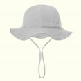 thumbnail image 1 of PInxai Sun Hats for Girls Boys Solid Color Beach Hats with Sun Protection Summer Sunshade Vacation Fashion Caps,Gray,3-12Months, 1 of 4