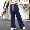 thumbnail image 1 of PInxai Sweatpants for Women Drawstring Elastic Waisted Loose Casual Workout Pants Comfy Trousers with Pockets,Navy,XS, 1 of 6