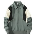 thumbnail image 1 of PInxai Tops for Men Fall Lapel Neck Button Long Sleeve Pullover Loose Color Block Casual Shirts Tops, 1 of 3