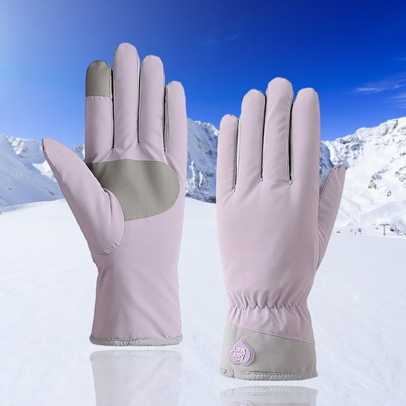 PInxai Waterproof Gloves Women Fleece Lined Thick Warm Winter Gloves Outdoor Touchscreen Ski Cycling Bike Gloves,Purple,Free Size