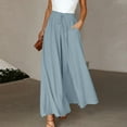 thumbnail image 1 of PInxai Wide Leg Pants Women High Drawstring Elastic Waisted Ruched Flowy Pants Casual Loose Trousers with Pockets, 1 of 7