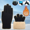 thumbnail image 1 of PInxai Winter Gloves for Women Men Fleece Lined Warm Outdoor Gloves Touchscreen Knitted Unisex Gloves for Cold Weather,Black,Free Size, 1 of 9