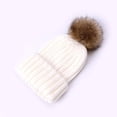 thumbnail image 1 of PInxai Winter Knitted Warm Kids Hats with Pom Comfy Windproof Pullover Hats Outdoor Fashion Hats for Cold Weather,White,Free Size, 1 of 3
