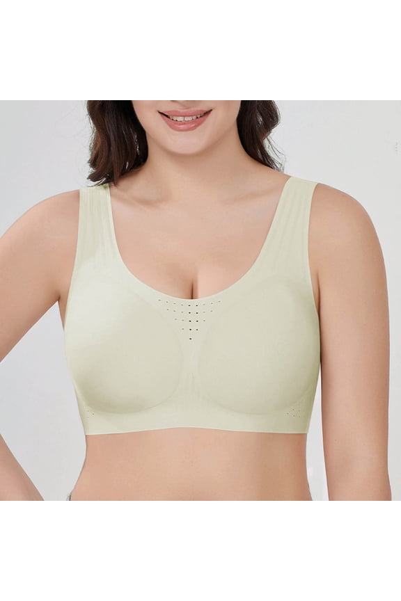 Womens Bras Plus Size Wirefree Breathable Comfy Bralettes Wide Straps Smoothing Back Daily Sleep Bras with Support,Mint Green,XXL