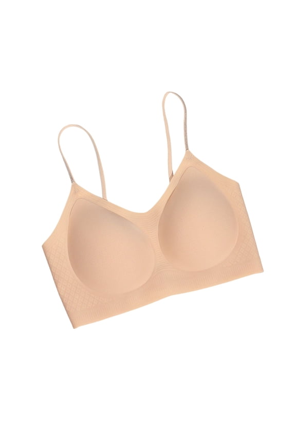 Womens Bras Spaghetti Straps No Underwire Camis Bras Thin Quickly Dry Comfortable Bralettes with Support,Beige,M