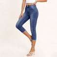 thumbnail image 1 of PInxai Womens Capri Jeans Pants Mid Waisted Straight Leg Denim Cropped Pants Casaul Loose Fitting Stretch Capris with Pockets, 1 of 9