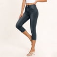 thumbnail image 1 of PInxai Womens Capri Jeans Pants Mid Waisted Straight Leg Denim Cropped Pants Casaul Loose Fitting Stretch Capris with Pockets, 1 of 9