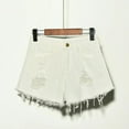 thumbnail image 1 of PInxai Womens Jean Shorts Plus Size Mid Waisted Denim Shorts Loose Hole Ripped Streetwear Shorts with Pockets, 1 of 3
