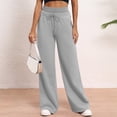 thumbnail image 1 of PInxai Womens Sweatpants High Drawstring Elastic Waisted Casual Workout Pants Comfy Wide Leg Pants with Pockets,Gray,L, 1 of 8