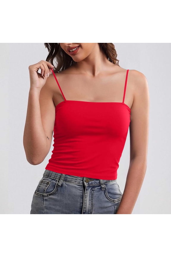 Workout Tank Tops Woman with Built in Bras Spaghetti Straps Skinny Athletic Crop Tops Backless Breathable Yoga Tops