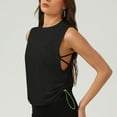 thumbnail image 1 of PInxai Workout Tops for Women Crew Neck Sleeveless Ruched Side Athletic Tank Tops Loose Running Gym Quickly Dry Tops Summer, 1 of 5