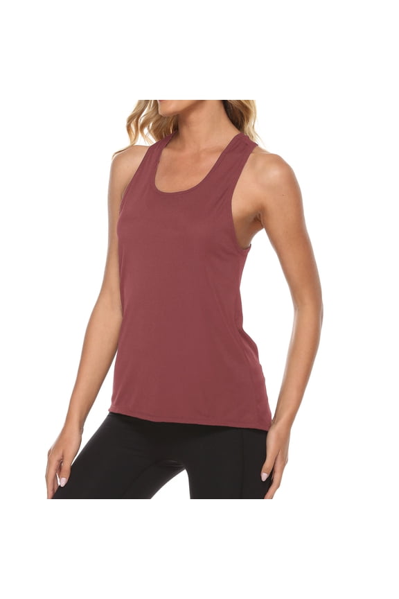 Workout Tops for Women Racerback U Neck Sleeveless Yoga Tank Tops Cross Backless Athletic Breathable Running Tee
