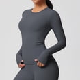 thumbnail image 1 of PInxai Workout Tops for Women Round Neck Long Sleeve Athletic Shirts Skinny Breathable Quickly Dry Running Yoga Tops, 1 of 9