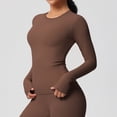 thumbnail image 1 of PInxai Workout Tops for Women Round Neck Long Sleeve Athletic Shirts Skinny Breathable Quickly Dry Running Yoga Tops, 1 of 9