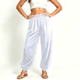 thumbnail image 1 of PInxai Yoga Pants for Women Elastic Waisted Baggy Pants Loose Comfy Casual Athletic Solid Color Pants Summer,White,XL, 1 of 7