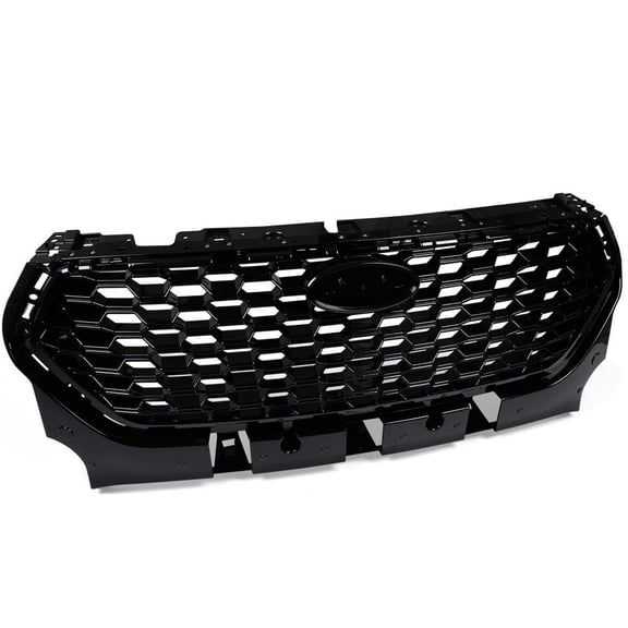 PIt66 Honeycomb Front Bumper Grille Hood Grill Fit For 2017-18 Ford Escape/Kuga Glossy