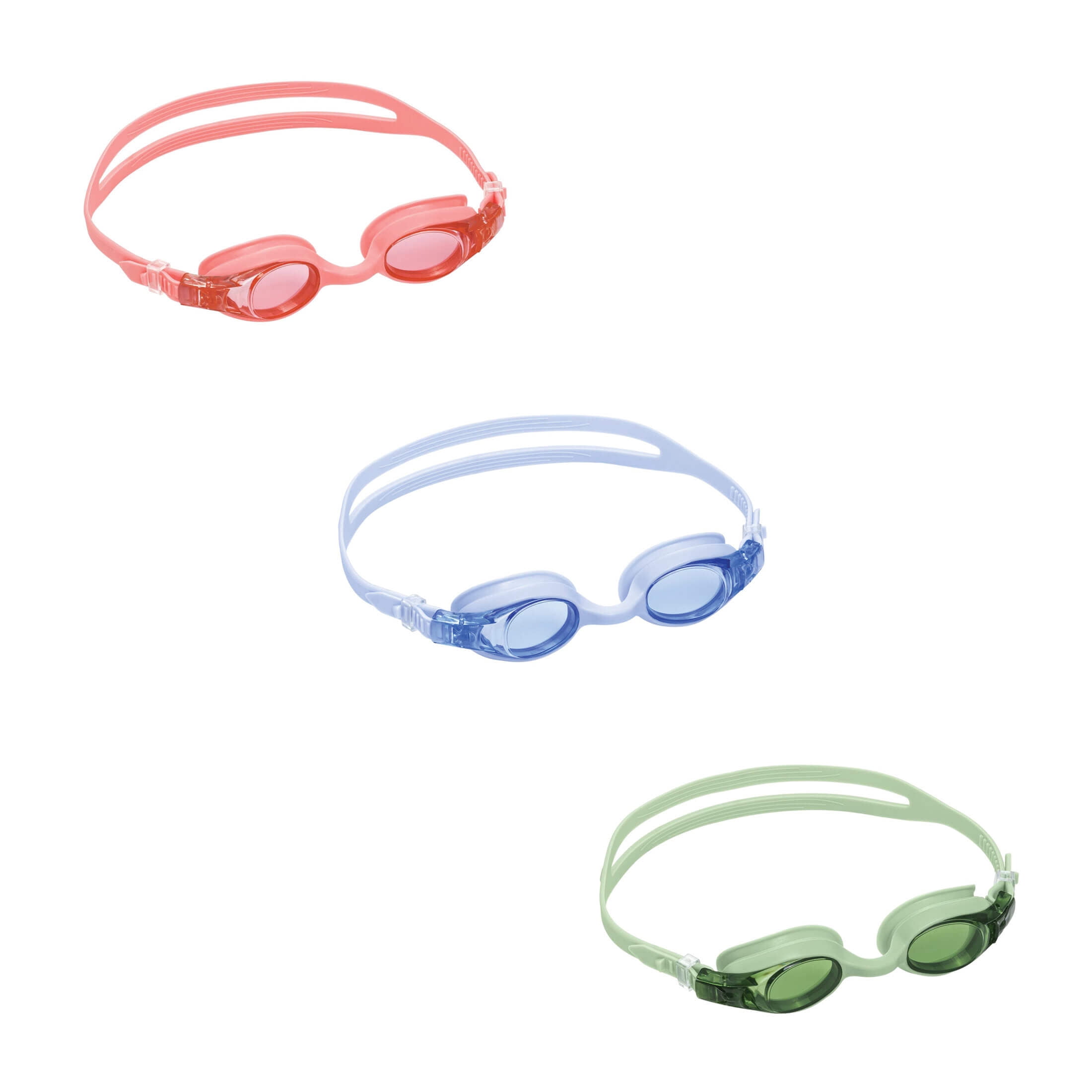 Puddle Jumper Child Swim Goggles, Non-Latex and Non-PVC, Kids Ages 3+, 3-Pack