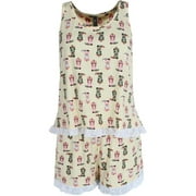 PJ Couture Sleeveless Lacy Matching Short Set Women
