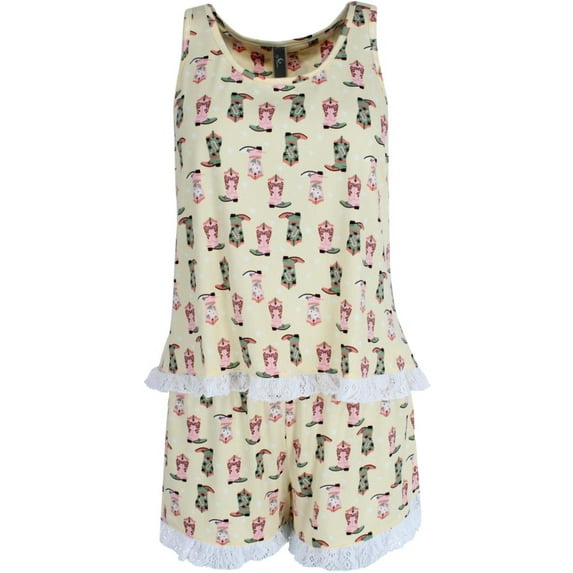 PJ Couture Sleeveless Lacy Matching Short Set (Women)