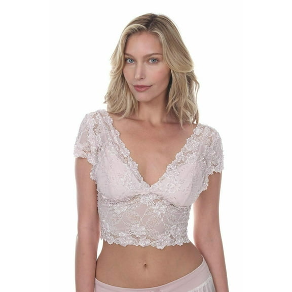 PJ Harlow Grace Lace Hand Beaded Cami with Sleeves