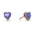 thumbnail image 1 of PJ Jewelry Heart Tanzanite Tanzanite Earrings, 2 ct, 24k Rose Gold-Plated, 1 of 3