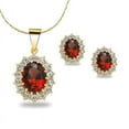 thumbnail image 1 of Paris Jewelry Oval Ruby Necklace, 0.5 ct, 18k Yellow Gold, 18 in Pendant plated, 1 of 5