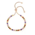 thumbnail image 1 of Paris Jewelry Women 18k Rose Gold 6 Ct Multicolor Created Sapphire Round Tennis Bracelet plated, 1 of 4