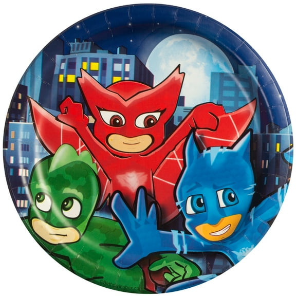 PJ MASKS LUNCH PLATES PARTY SUPPLIES SERVES 8