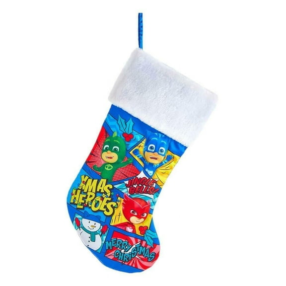 PJ MASKS Xmas Heroes White Cuff Christmas Stocking, 19", by Kurt Adler