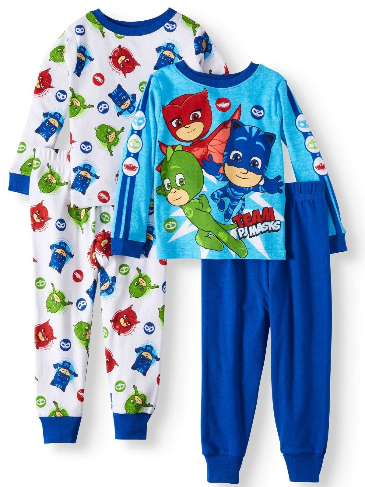 PJ Masks 4 PC Long Sleeve Tight Fit Cotton Pajama Set Boy Size 5T