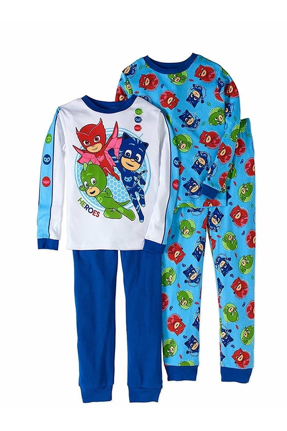 4 PC Long Sleeve Tight Fit Cotton Pajama Set Boy Size 6