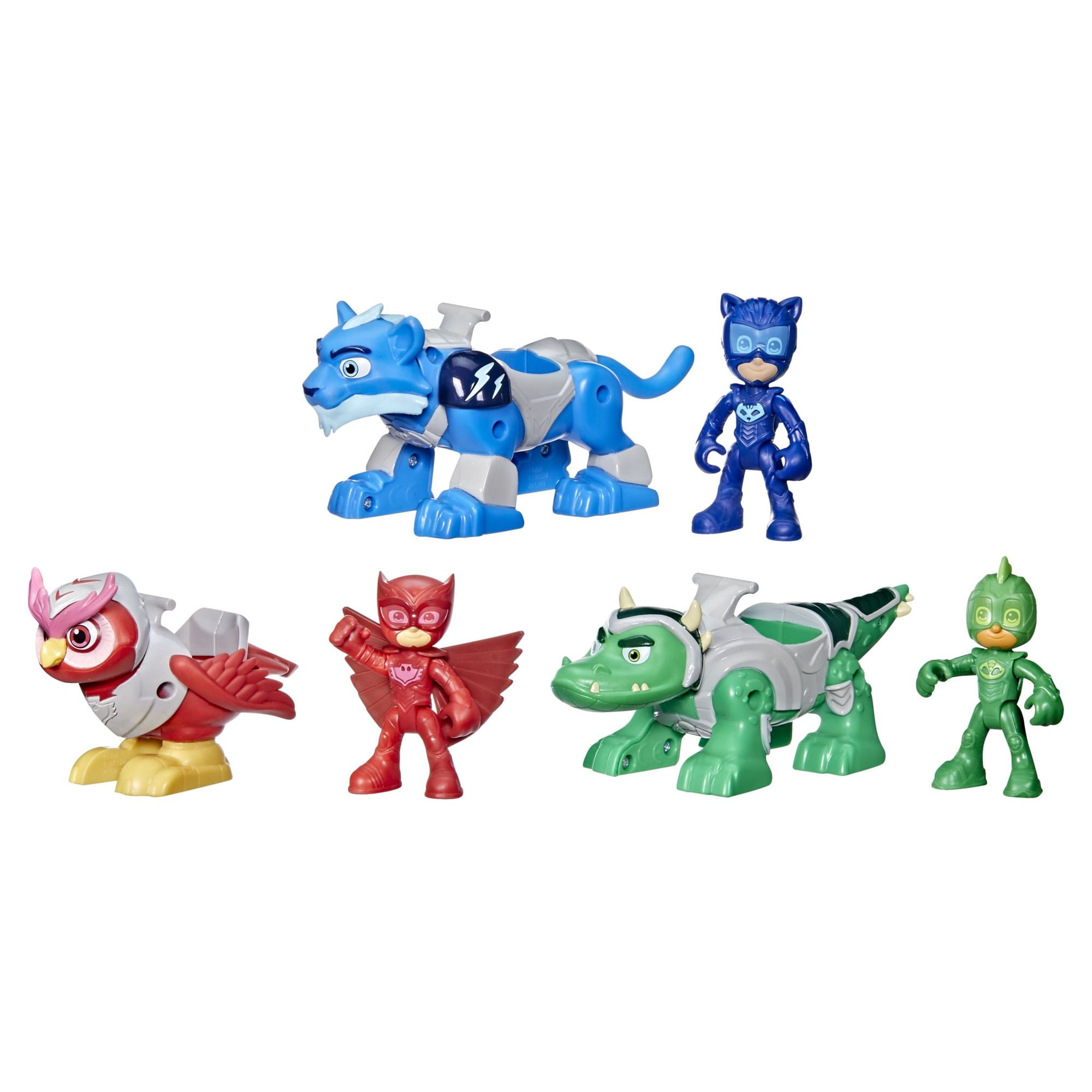 PJ Masks Animal Power Hero Animal Trio Playset, 3 Action Figures and Cars,  Preschool Toys
