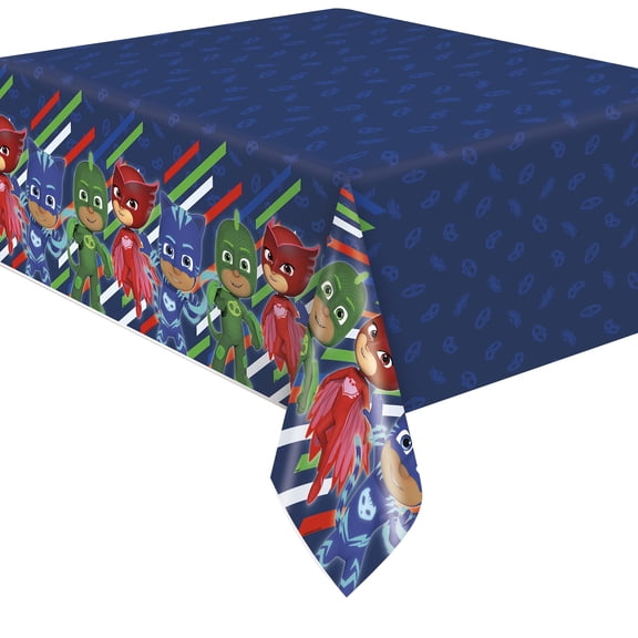PJ Masks Birthday Plastic Party Tablecloth, 84 x 54 Inches