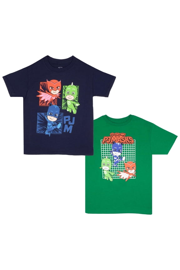 Boy's Graphic Print T-Shirt 2-Pack - Short Sleeve Tees Bundle for Kids (Size 2T-10)