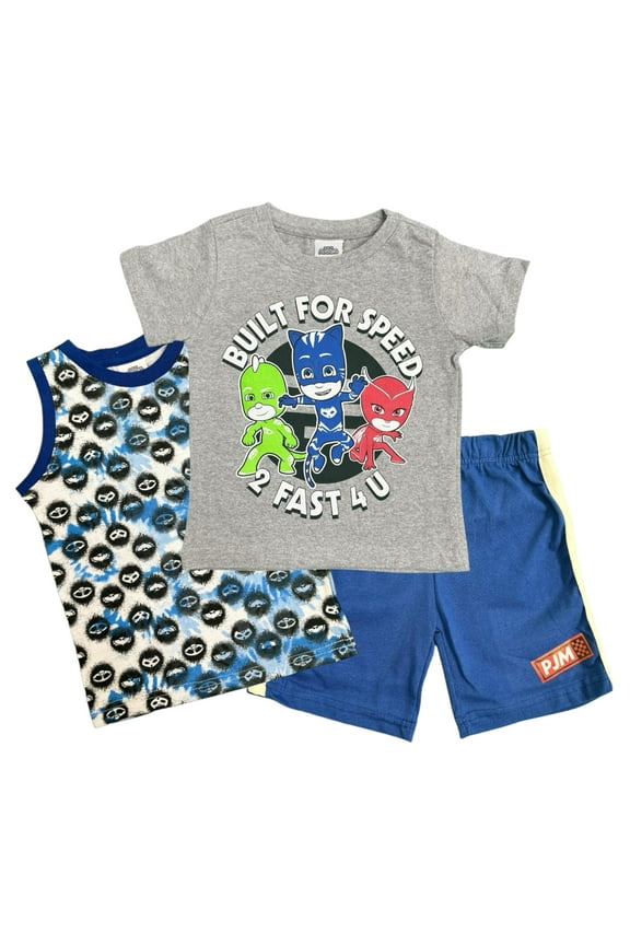 Boys' 3 Piece Short Set (Toddler/Kid), Grey, 6