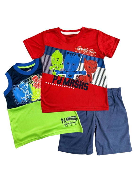 Boys' 3 Piece Short Set (Toddler/Kid), Red, 6