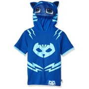 PJ Masks Boys Little Gekko and Catboy Costume Hoodie Sweatshirt with Mesh Mask, Blue Short Sleeve, 5-6