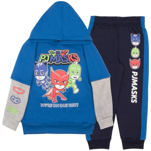 PJ Masks Boys Matching Sets Pullover Hoodie and Jogger Fleece Set for Boys 2 Piece Bundle with Graphic Print Sweatpants Set for Kids and Toddlers (Size 3T-8)