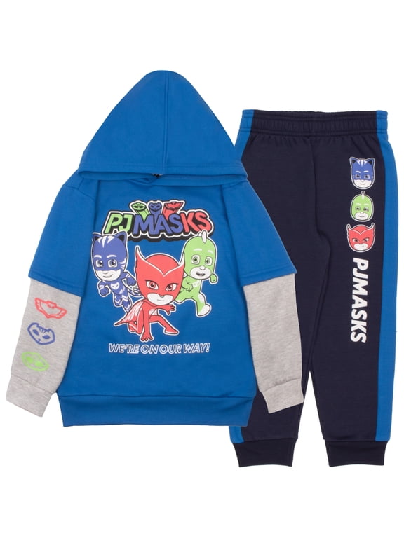 Boys Matching Sets Pullover Hoodie and Jogger Fleece Set for Boys 2 Piece Bundle with Graphic Print Sweatpants Set for Kids and Toddlers (Size 3T-8)