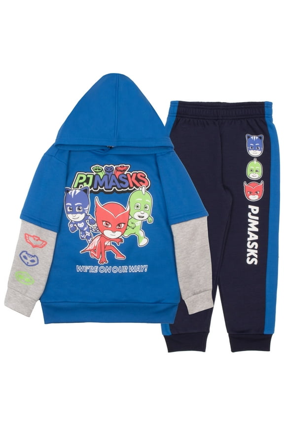 PJ Masks Boys Matching Sets Pullover Hoodie and Jogger Fleece Set for Boys 2 Piece Bundle with Graphic Print Sweatpants Set for Kids and Toddlers (Size 3T-8)
