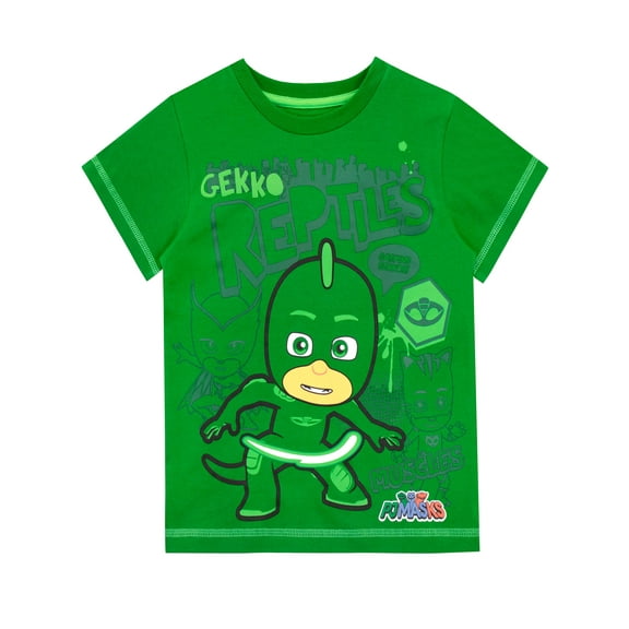 PJ Masks Boys Short Sleeve Green Gecko T-Shirt Sizes 4-10