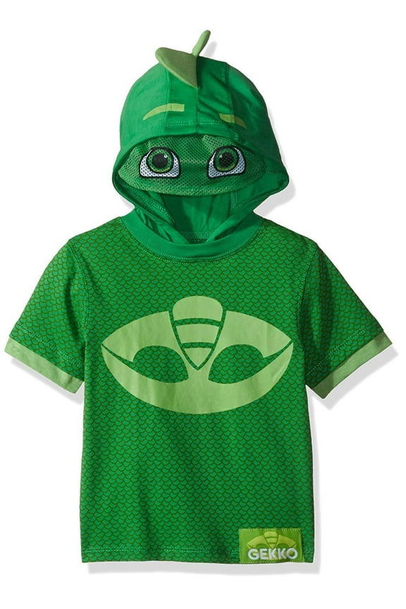 Boys' Toddler Gekko and Catboy Hoodie, Green Short Sleeve, 3T